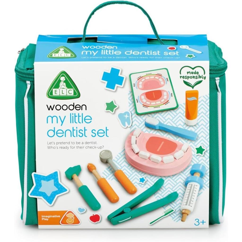 Early Learning Center Wooden Dentist Play Authentic Set, Doctor, 200824,