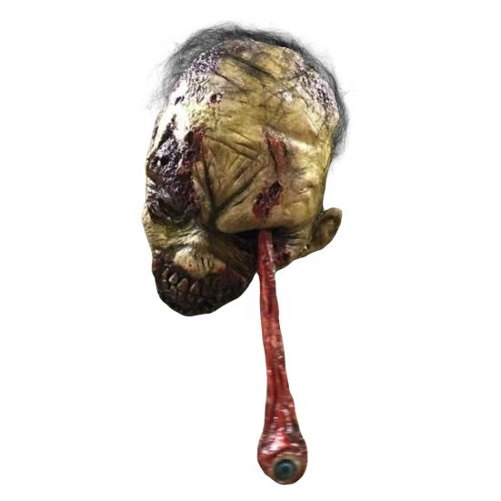 Zombie Head Halloween Decoration Resin Scary Severed Blood Head with Movable Tongue for Halloween Party Indoor Outdoor Bar Haunted House Decor
