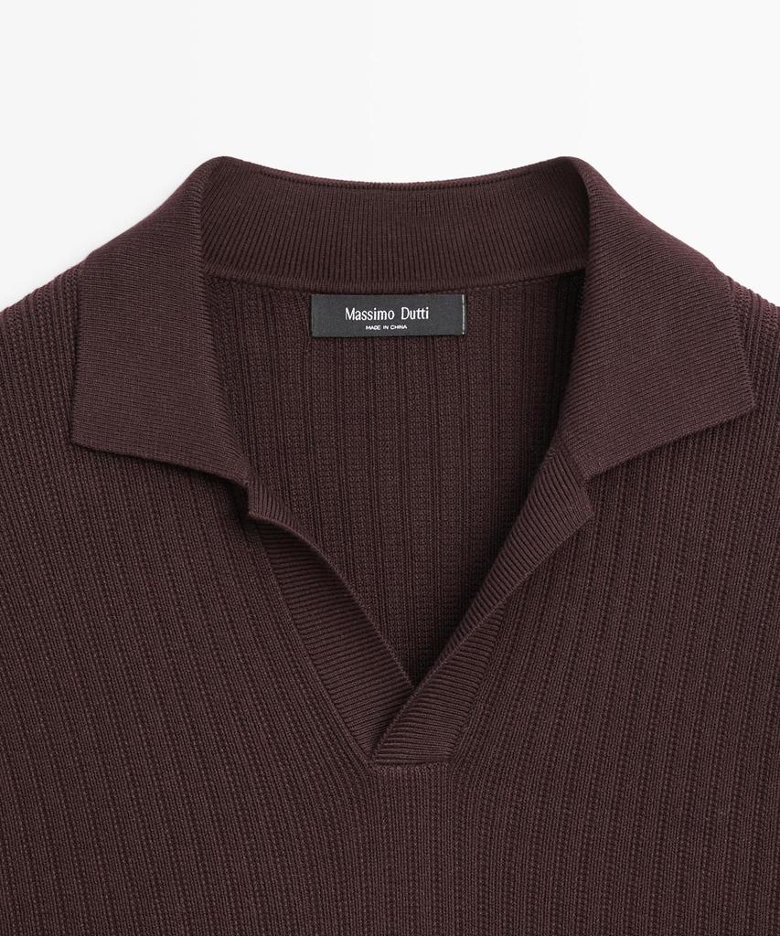 Masimodutti Cotton Blend Knit Jersey Polo