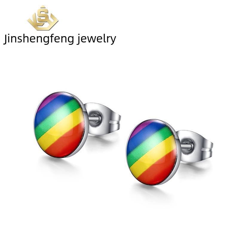 

European & American Fashion Stainless Steel Sticker Earrings PE-002