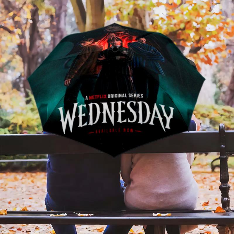 Midnight Whispers: Gothic Elegance Folding Umbrella Suitable for All Seasons Travel Sun Umbrella Printing Travel