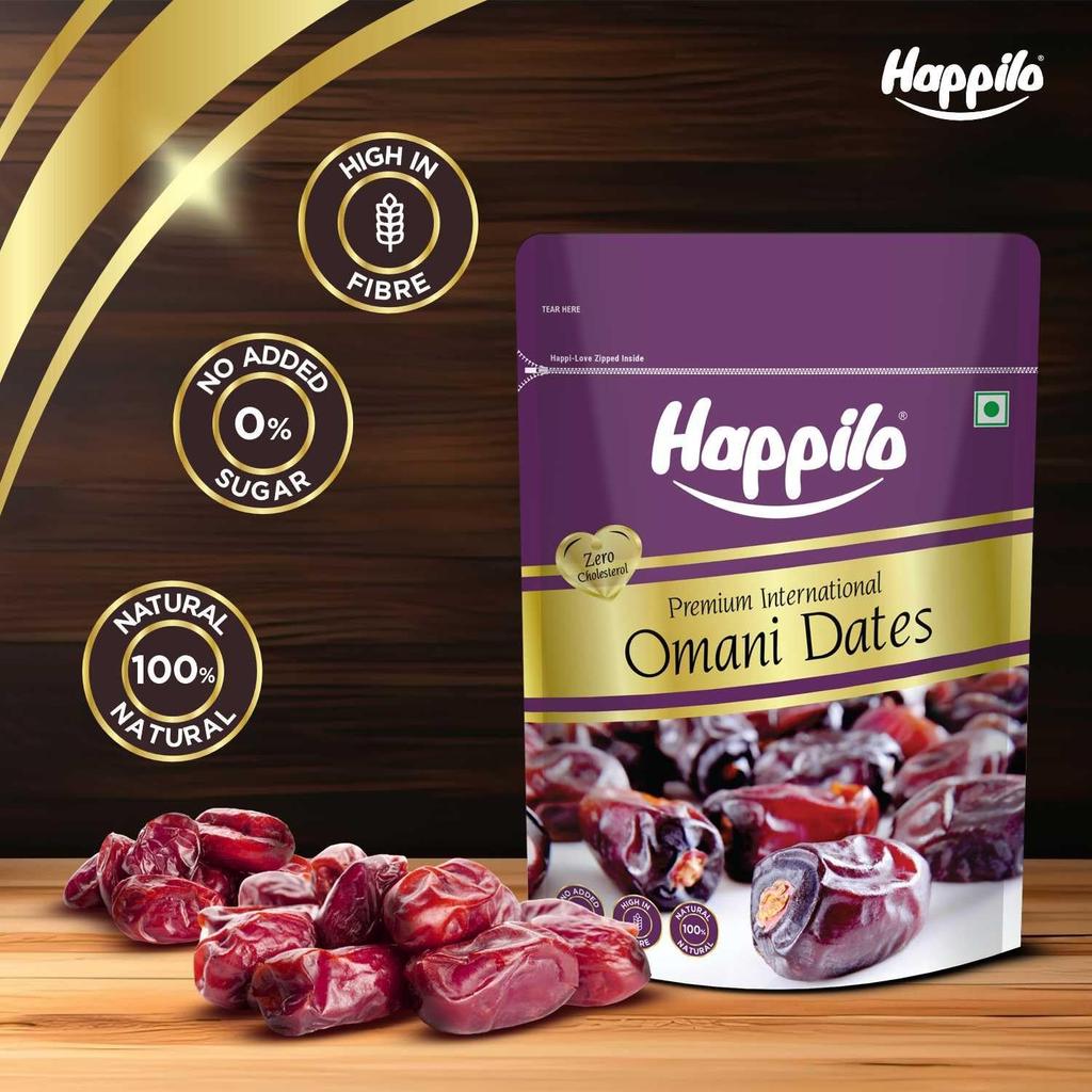 Omaanse dadels (680 g), Premium Internationale Omani Dadels, Happilo
