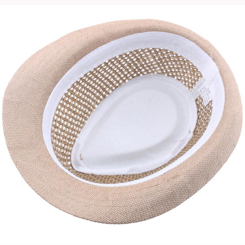 HT3136 New Fashion Parent-child Summer Hat Fedoras Breathable Straw Hat Men Women Beach Cap Kids Trilby Fedora Jazz Beach Hat