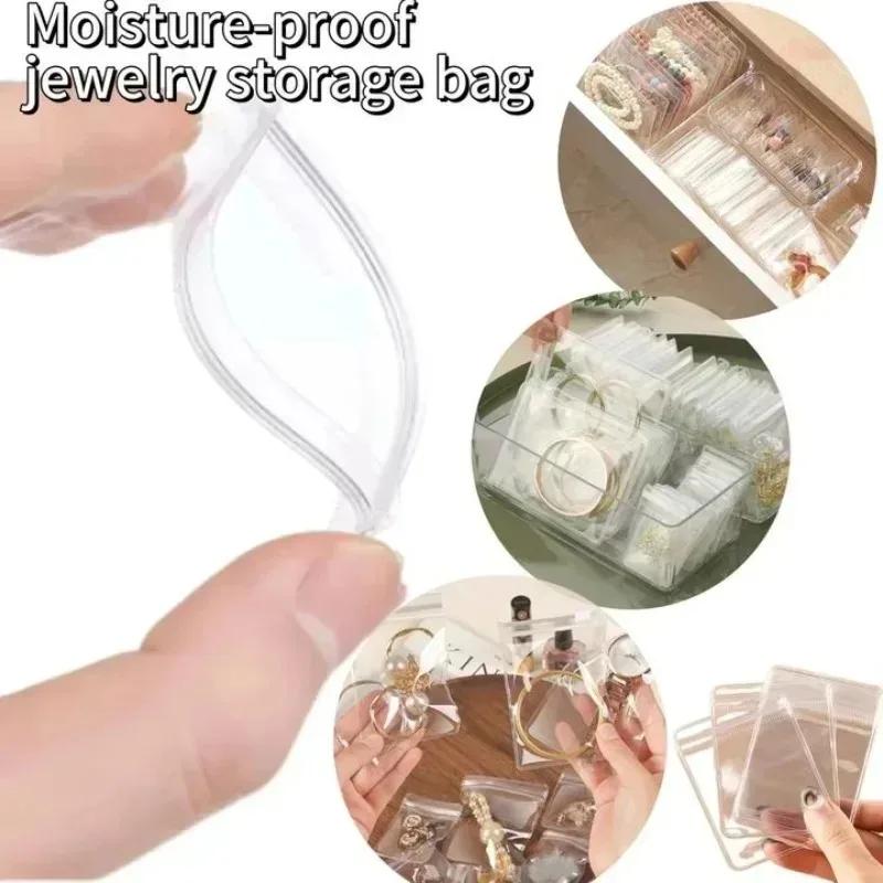 PVC Anti-Oxidation Transparent Jewelry Storage Bag,Earring Jewelry,Thickened Sealed Bag,Stationery,Bracelet,Self Sealing Bag