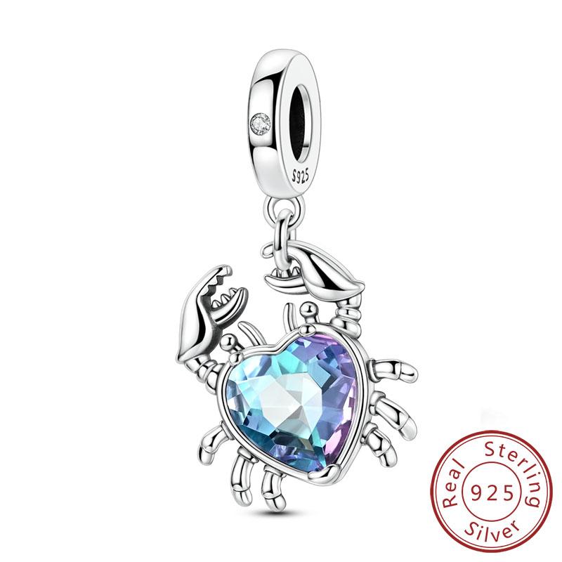 New Copper Charms Beads Pendants Summer Ocean Turtle Beach Fruit Shell Blue Charm For Women Bracelet Jewelry Gift