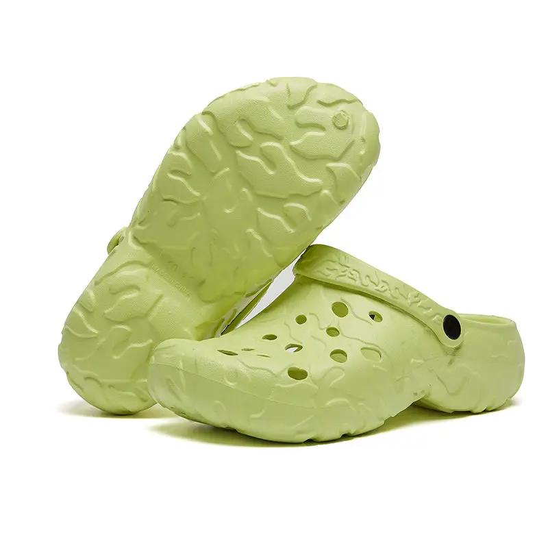 Platform Slippers for Men Outdoor Hole Anti-slip Shoes Clappers 2025 Rubber Trend Casual Mascullino Adult Sandals Man