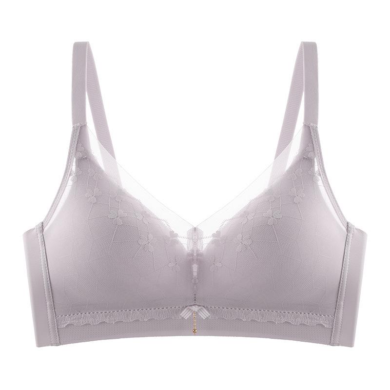 Seamless Lace Women Bra Thin Cup Small Chest Gathering Breathable Invisible Side Support