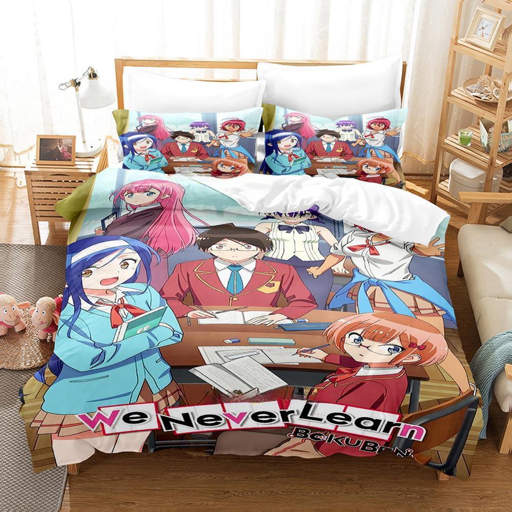 Imprimare 3D Anime Nu Învățăm Niciodată: Set Lenjerie de Pat Bokuben Single Twin Full Queen King Size Set de Pat pentru Dormitor Adulți Copii Seturi Huse de Plapumă