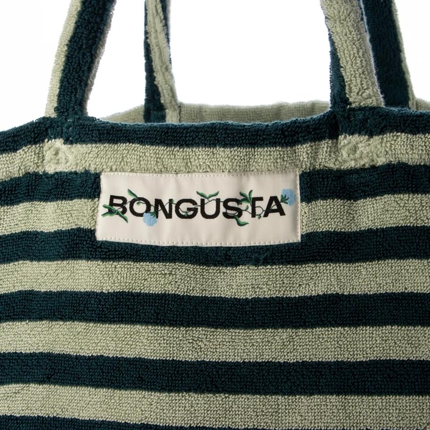 BONGUSTA NARAM WOCHENENDTASCHE, eine große, Damen-Tragetasche aus leichtem Baumwoll-Frottee mit Streifen (BON27), perfekt für den Sommer, den Strand, den
