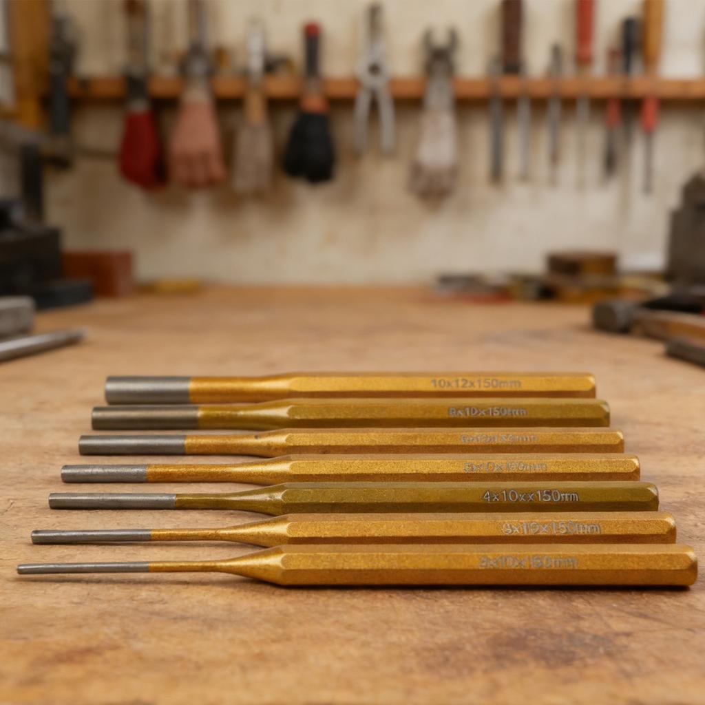 7-teiliges Heavy-Duty-Dornschlageinsatz-Set Legierungsstahl 150 mm Länge für Fabrik- und Werkstattgebrauch