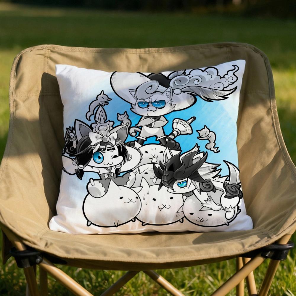 The BBattle Cats Cushion Cover Soft Reversible  Durable Pillow Cover  MultiScene Use for Home  Car Daily Comfort