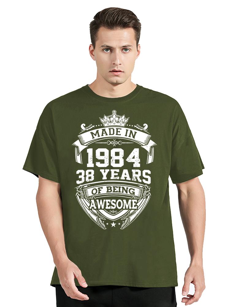Vintage December 1984 Birthday T-Shirtunisex Clothing Oversized Tshirt O-neck Fashion Retro T Shirt Born In 1984 New Casual Tops