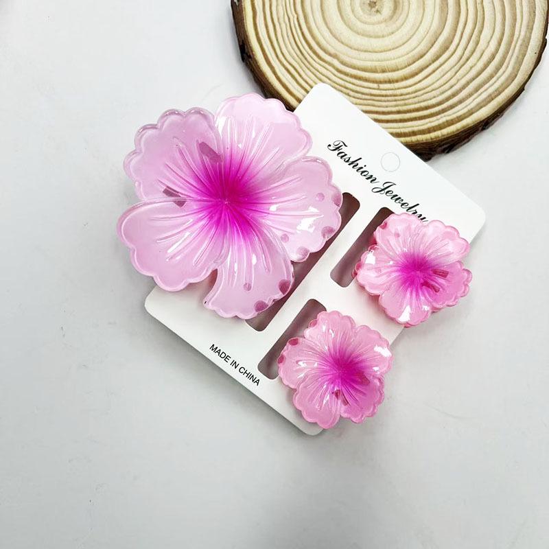 Sada skřipců do vlasů s frangipani: Květinové vlasové doplňky s imitací mramoru pro módní svátky