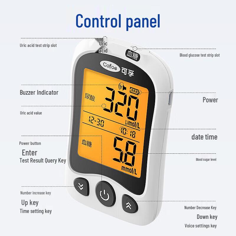 Kefu Blood Glucose & Uric Acid Test Strip Kit