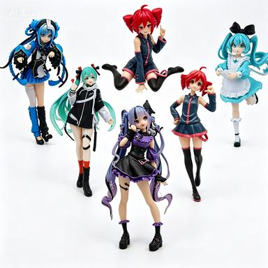 @New Anime Hatsune Miku Utau Kasane Vocaloid Trio-Try-iT Vocaloid Action Figure Model Toys Cute Action Model PVC Collection Gift