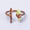 Fancy Ethiopian Opal Gemstone Copper Eternity Electroformed Promise Ring Jewelry V-56