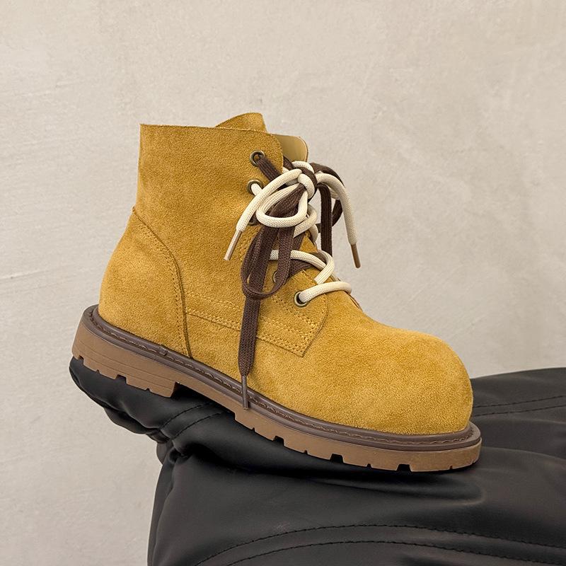 Women's Thick Sole Heightening Thin Fall and Winter Lightweight Outdoor Hiking Non-slip Cushioning Fashion Versatile Sports and Leisure Martin Boots