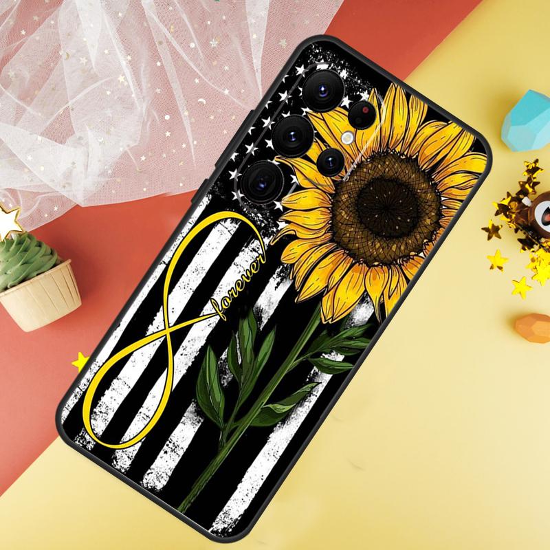 Sunflower Phone Case For Samsung Galaxy S25 S26 Ultra S21 S20 S22 S23 Ultra S10 Plus S24 FE Cover Coque
