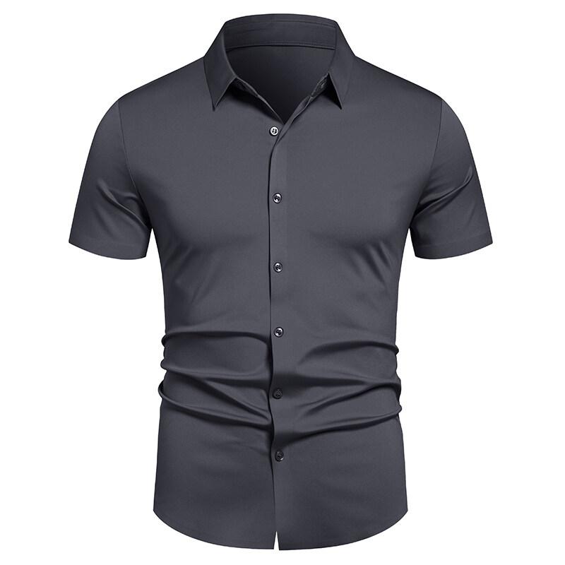 Men's Stretch Shirt Wrinkle Free Dress Shirts Regular Fit Short Sleeve Stretch Business Casual Button Down Shirts