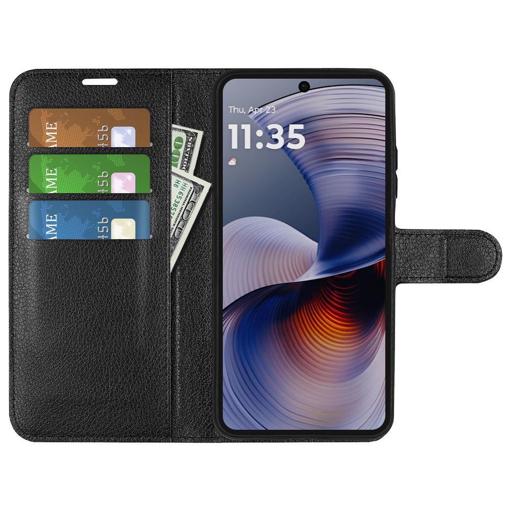 

For Motorola Moto G55 5G Case Litchi Texture Shockproof Leather Wallet Phone Cover Brown
