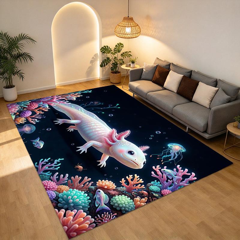 Axolotl Ocean Living Room Nonslip Area Rug Soft Carpet For Bedroom Game Playroom Sofa Office Home Decor Doormat Christmas Gift C92928