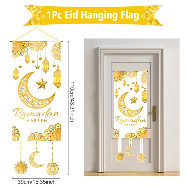 Eid Mubarak Dekobanner 2026 Kareem Ramadan Deko für Zuhause Ramadan Mubarak Hängende Flagge Islamische Muslimische Party Deko Eid Al Adha