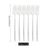 6Pcs Silver Tableware Set Knife Fork Long Handle Spoon Dinnerware Dessert Flatware Matte Cutlery Stainless Steel Silverware