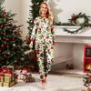 Christmas Print Cute Family Set Pajamas, Home Clothes, Family Set Long Sleeve Top Pants Set