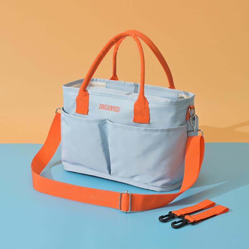 Mode Nylon Tragetasche Damen Schultertaschen Reißverschluss Mama Umhängetaschen Groß Weiß Einkaufstaschen Geldbörsen