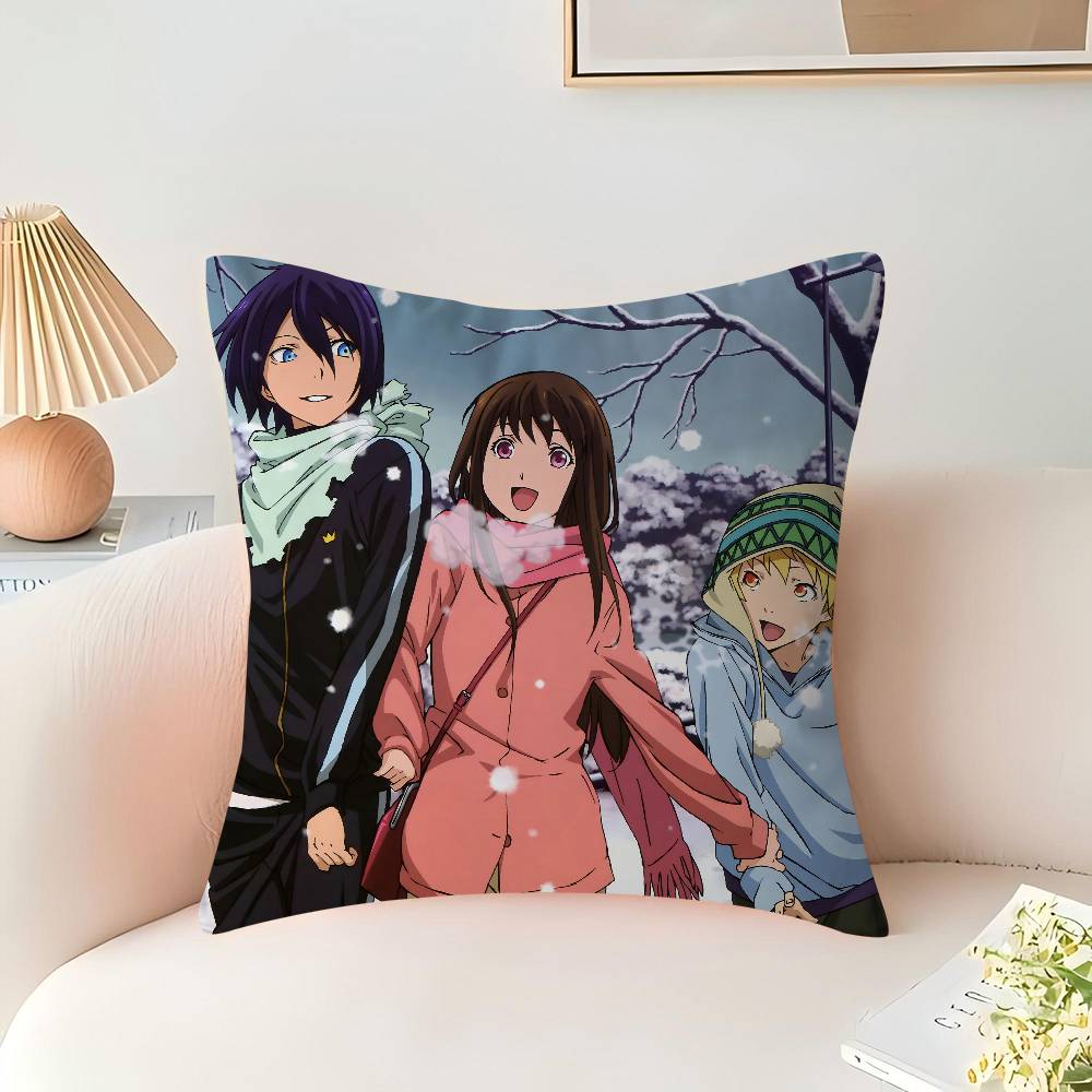 N-Noragami Anime Pillow Covers Cartoon Sofa Decorative Home Double-sided Printing Short Plush Cute Cushion Cover