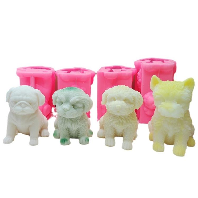 Unique Sitting Dog Silicone Mold Flexible Silicone Mold for Dog Shaped Candle Soap Making Easy Demold Moulds