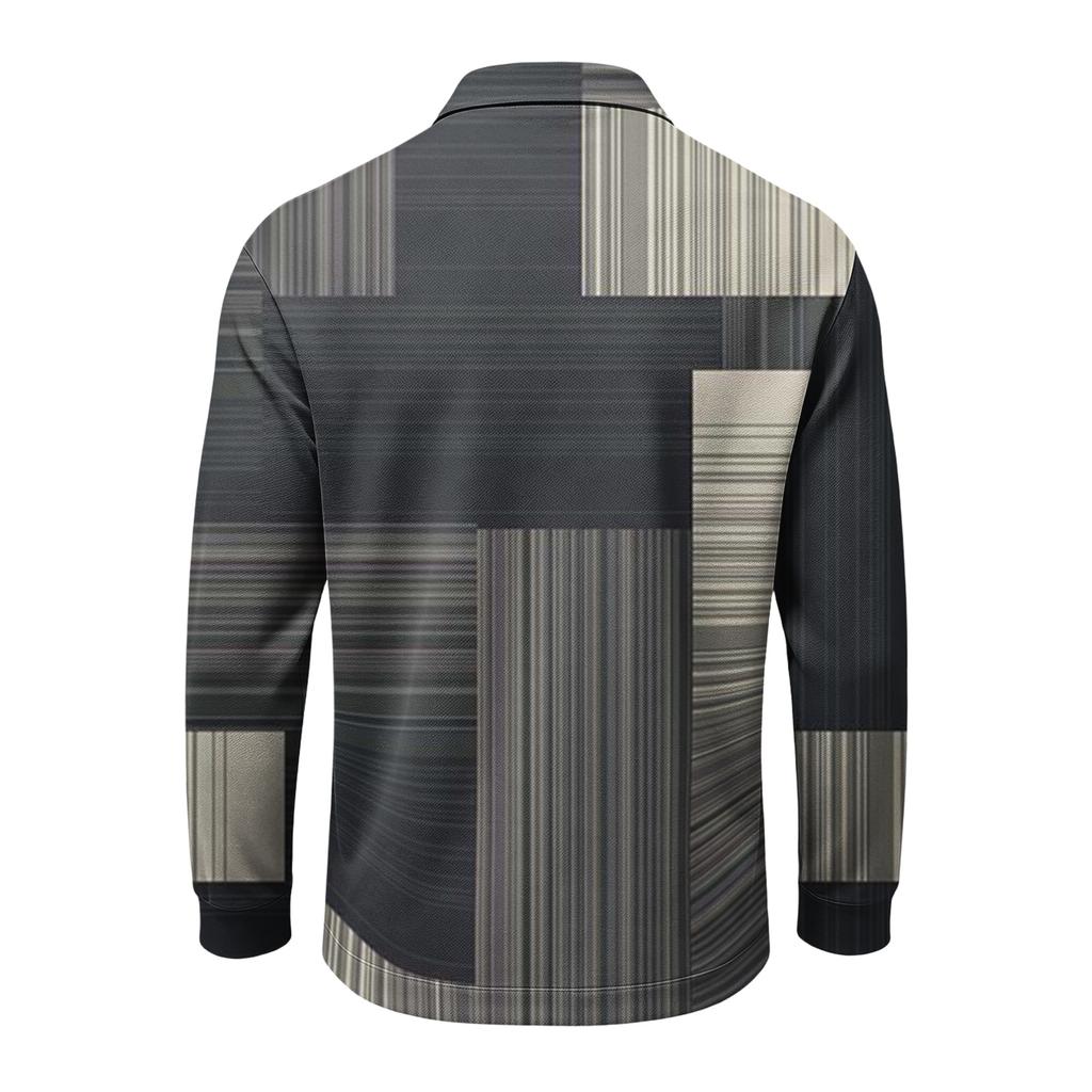 Men's Long Sleeve Quick Dry Golf Shirt with Breathable Mesh for Casual Outdoor Sports