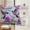 Exquisite Quilted Pillowcases with Vivid Hummingbird and Flower Patterns Sofa Cushion Cover Home Room Decoration