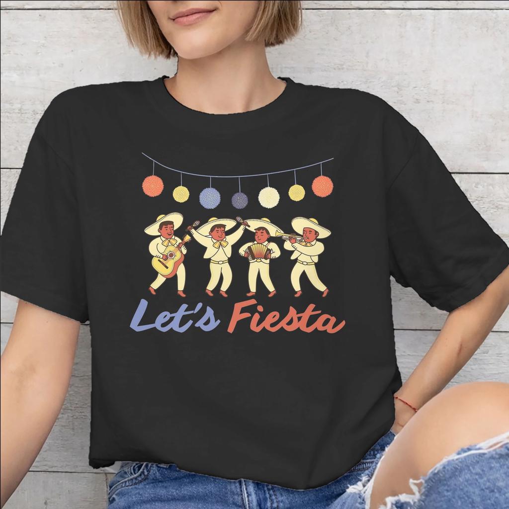 Lets Fiesta Cinco De Mayo Tee Shirt for Unisex Unisex Gift T Shirts 100 Cotton Clothes