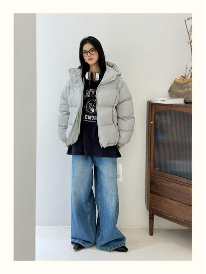 Winter Korean Style Loose Plus Size Casual Padded Cotton Hooded Jacket