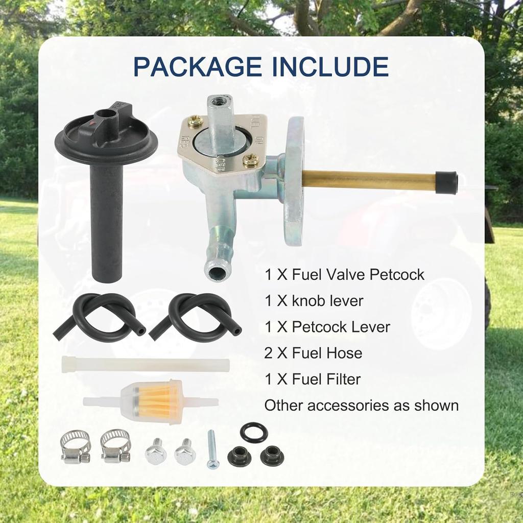 Fuel Valve Petcock Tank Switch Compatible With Honda TRX250EX Rancher 350 400 420 Foreman 400 450 500, Replace 16950-HN7-003 16950-HM8-003