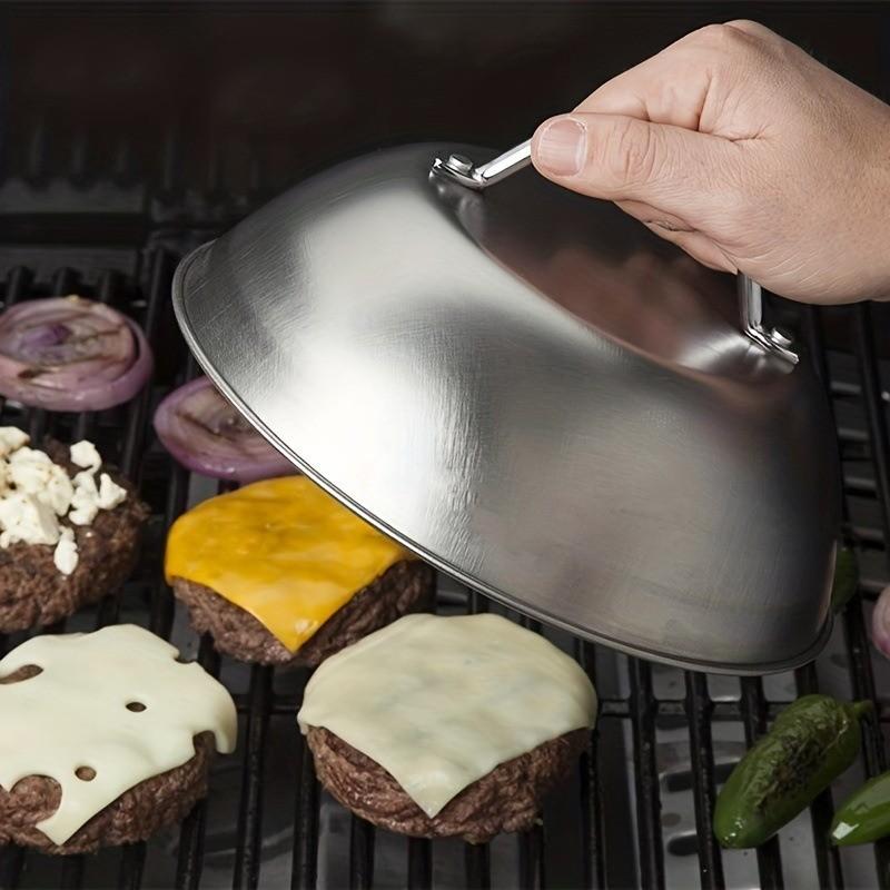 Copertura per Griglia in Acciaio Inossidabile per Bistecche e Hamburger con Design Resistente al Calore per Cottura in Casa e all'Aperto