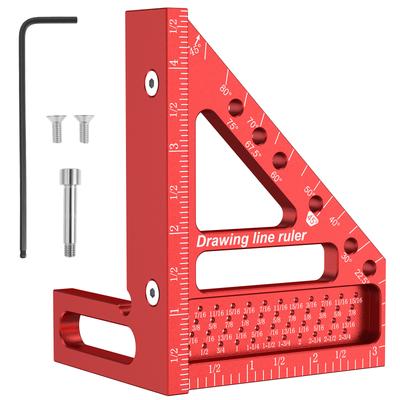 3D Multi-Angle Measuring Ruler Aluminium Alloy 3D Mitre Square Lightweight Multi-functional Scribing Rulers for Carpent Engineer