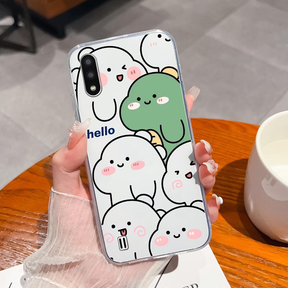 For Samsung Galaxy A01 M01 Core Case Gradient Flowers Soft TPU Silicone Phone Cases For Samsung A 01 M 01 Protective Back Cover