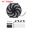Universal 7/9/10/12/14/16 Inch 12V 80W 2100RPM Car Air Conditioning Cooling Fan Blade Cool Mounting Kit CF-1001 Black CF-1001