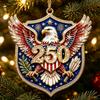 Acrylic USA 0th Anniversary Christmas Tree Ornament, Commemorative Hanging Holiday Décor