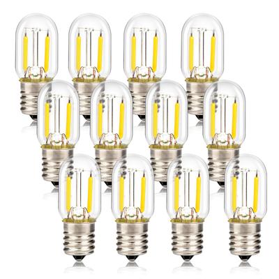 LED Bulb E17 Base, 10W Equivalent, 2700K Warm White, 1W, Edison Bulb, Salt Lamp, Refrigerator, Indicator Bulb, Night Light, Mini, Decorative, Ambient