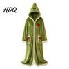 Christmas Theme Printed Wrap Hooded Heated Poncho Blanket Flannel Wearable USB Heating Cape Gift for Her on with Festive Print Cozy Winter