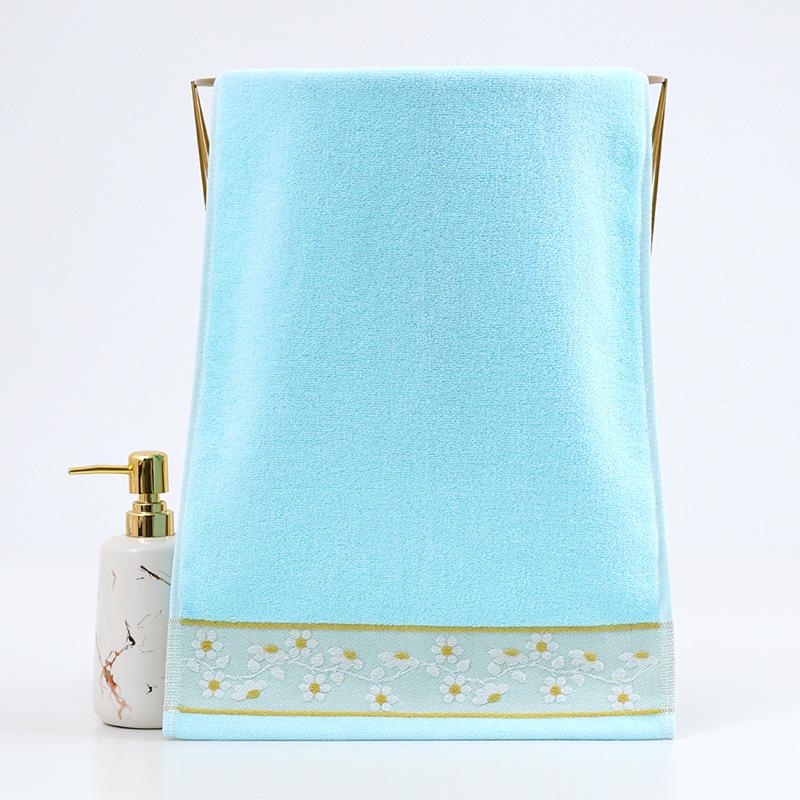 Pure Cotton Embroidered Jacquard Face Towel - Soft, Thick, Absorbent, Gift Box Included