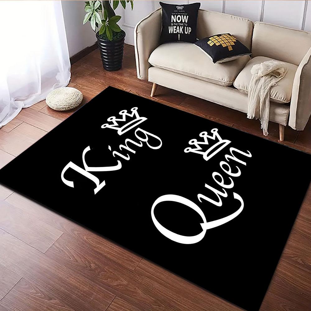 King and Queen Crown Design Patterned carpet, suitable as a non slip play mat for the living room and bedroom sofa