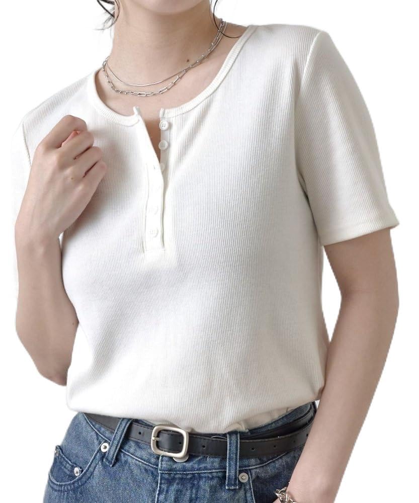 

COLONY 2139 Хенли Терри Половина Рукава CWA1051406A0009 Свободный Размер [Только в Интернете] Футболка Молочно-Белый