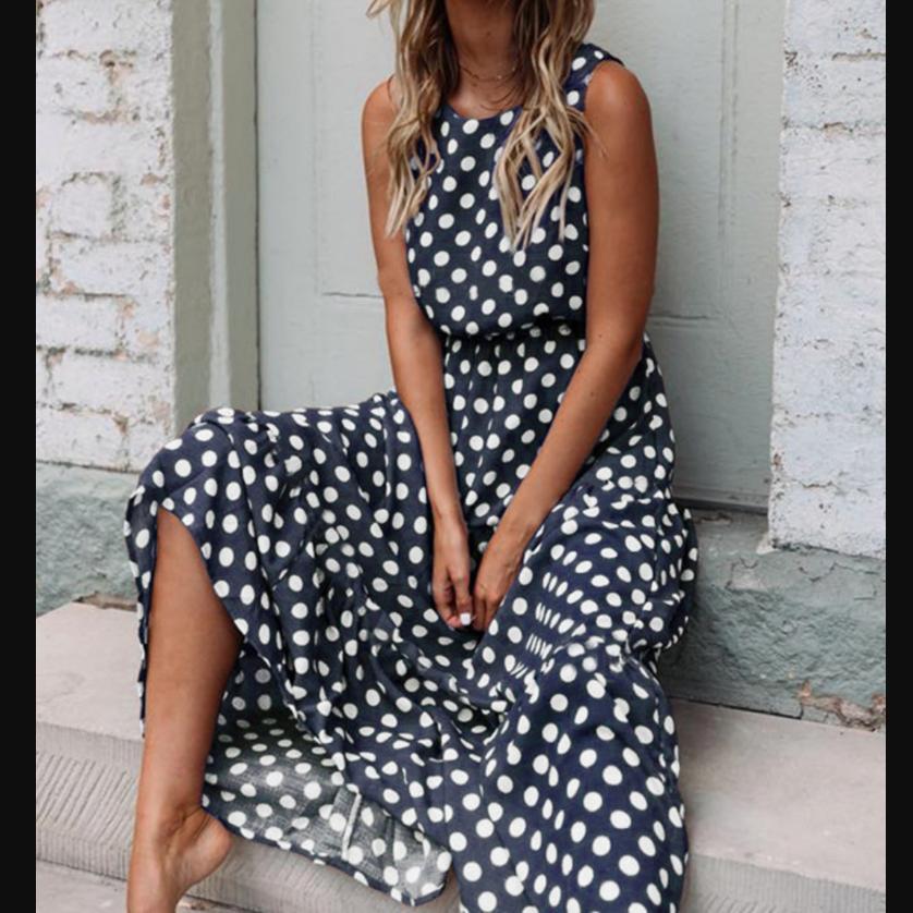 Sommer Träger Langkleid Ärmellos Sexy Kleid