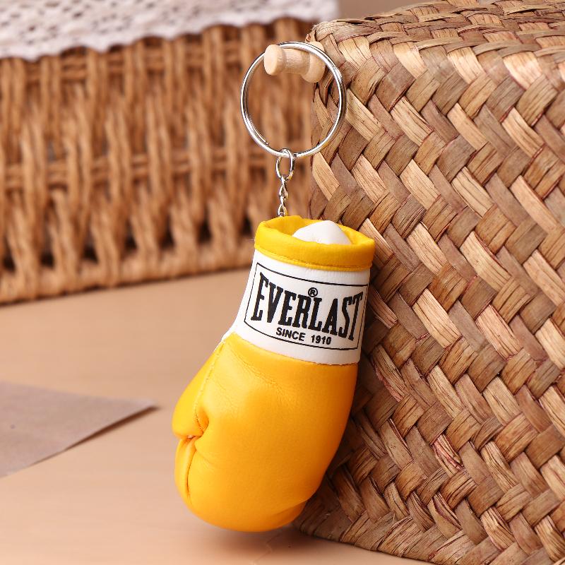 Leather Boxing Gloves Keychain Boxing Fan Gift Backpack Key Accessories Hanging Pendant Exquisite Gift