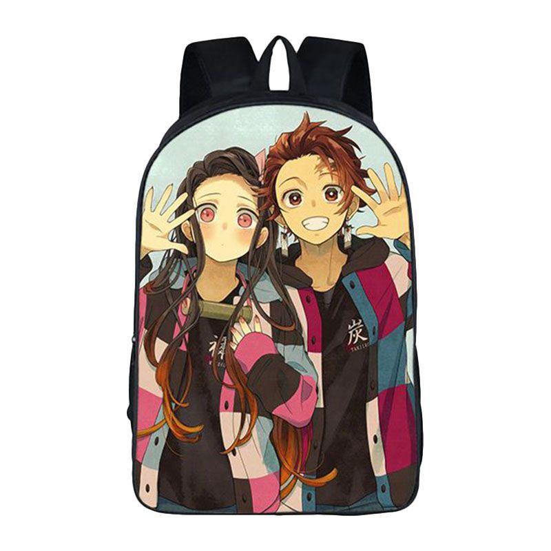 Stylish Demon Slayer School Bag Backpack With Adjustable Comfortable Straps For Boys And Girls