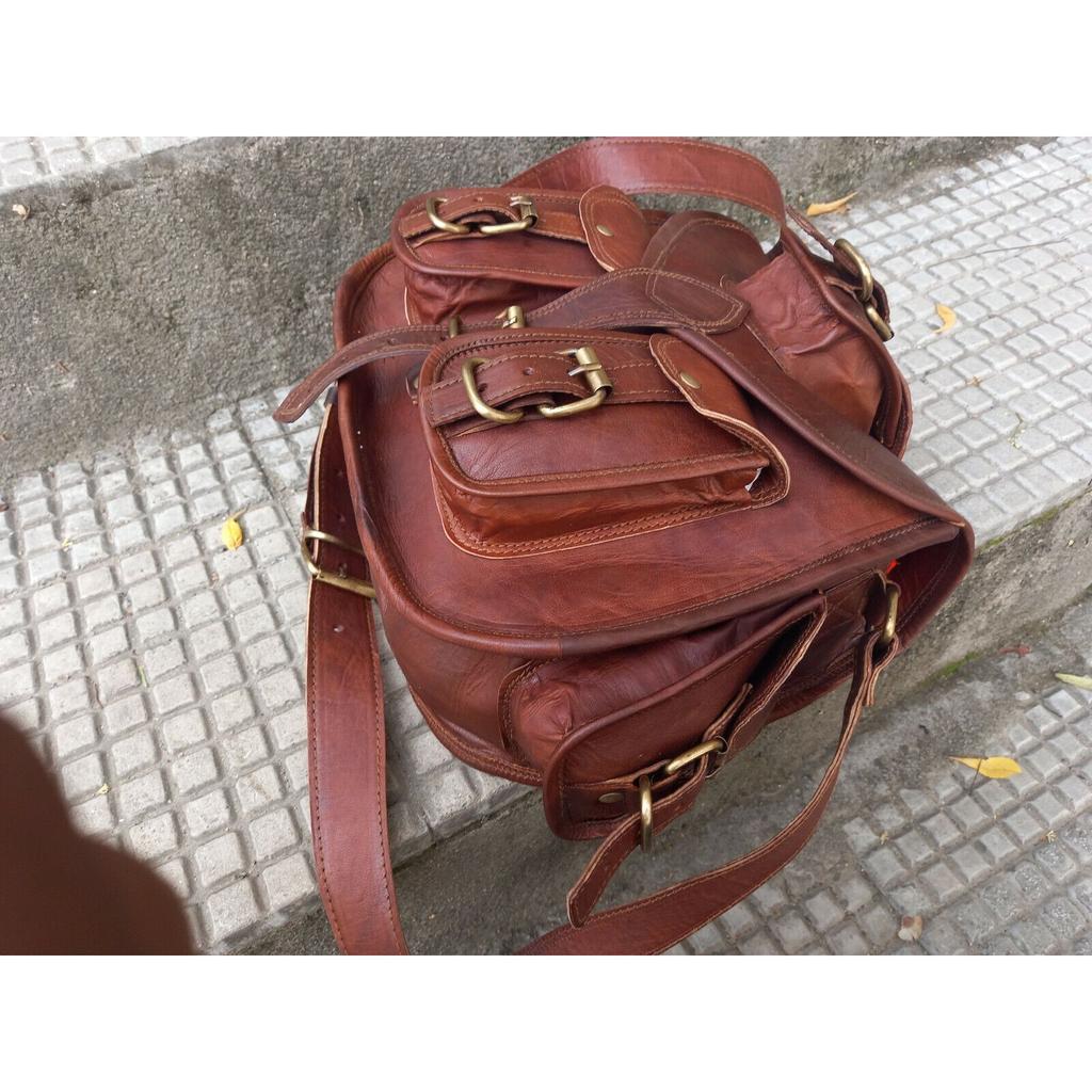 Dámská voskovaná ručně vyrobená kožená taška přes rameno Cestovní peněženka Hnědá CrossBody kabelka